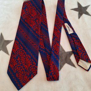 GRENADA BY EXCELLO Botany Red and Blue Men's Neck Tie Floral Wide Polyester